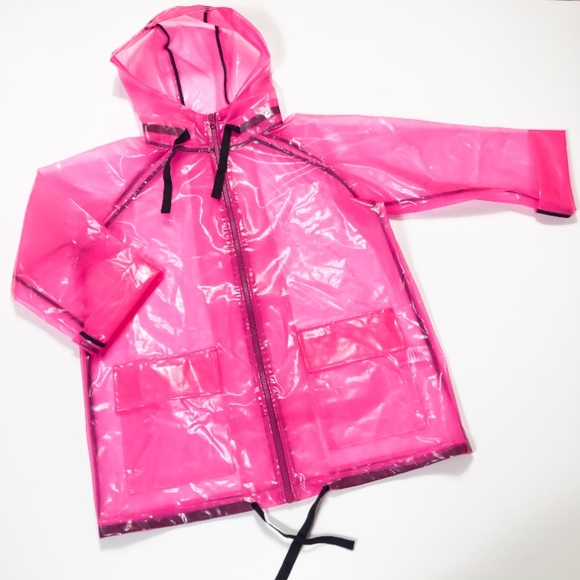 pink rain coats